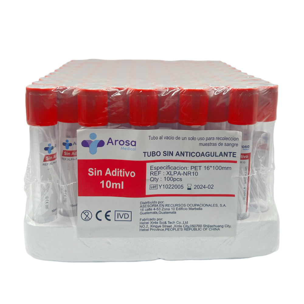 Bandeja tubo rojo 10 ml Arosa